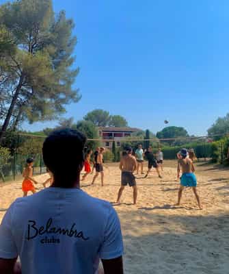 playing beach volley