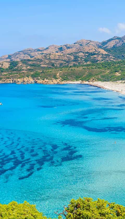 Vue de la plage de l’Ostriconi en Corse